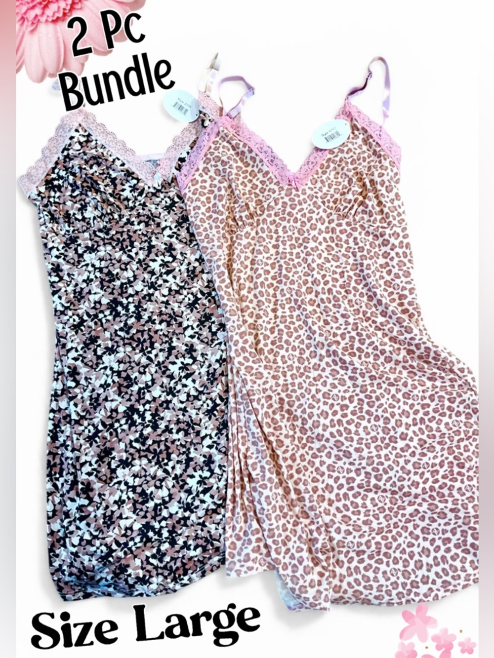🌸2 Pc Bundle Chemise Nightshirts